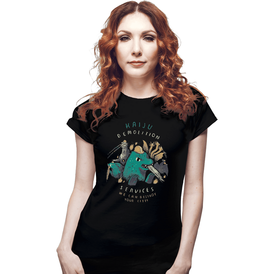 Shirts Fitted Shirts, Woman / Small / Black Kaiju Demolition Services