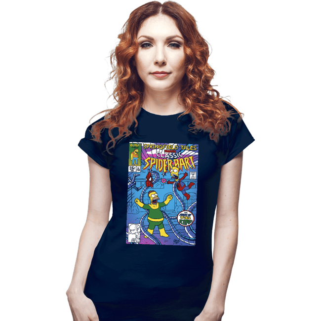 Daily_Deal_Shirts Fitted Shirts, Woman / Small / Navy Spider-Bart VS D'ohc Ock