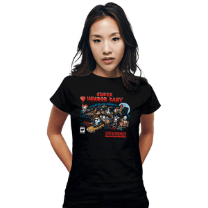 Daily_Deal_Shirts Fitted Shirts, Woman / Small / Black Super Horror Kart
