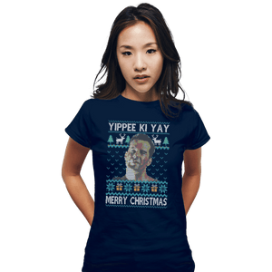 Shirts Fitted Shirts, Woman / Small / Navy Yippee Ki Christmas
