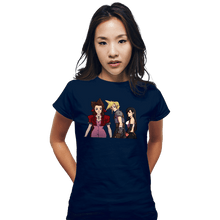 Load image into Gallery viewer, Shirts Fitted Shirts, Woman / Small / Navy Distracted Cloud
