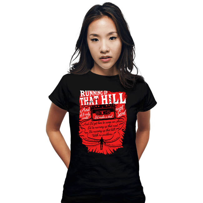 Daily_Deal_Shirts Fitted Shirts, Woman / Small / Black Running Up That Hill Tape