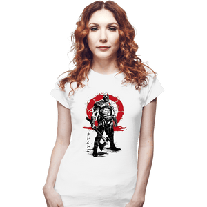Daily_Deal_Shirts Fitted Shirts, Woman / Small / White Killer Of Gods Sumi-e