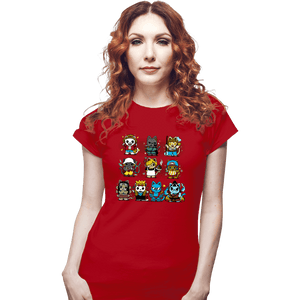 Daily_Deal_Shirts Fitted Shirts, Woman / Small / Red Pirate Kittens