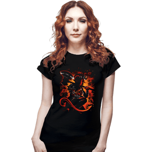 Daily_Deal_Shirts Fitted Shirts, Woman / Small / Black The Tiefling Warrior