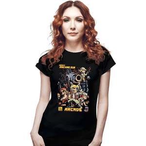 Daily_Deal_Shirts Fitted Shirts, Woman / Small / Black Metal Slug