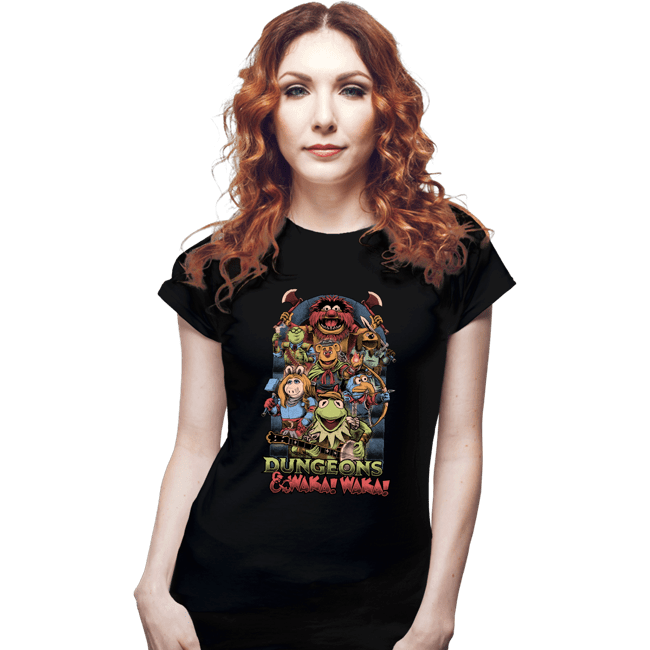 Secret_Shirts Fitted Shirts, Woman / Small / Black Dungeons And Waka Waka!