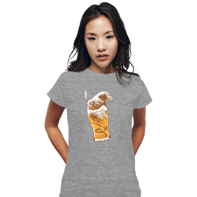 Daily_Deal_Shirts Fitted Shirts, Woman / Small / Sports Grey The Great Beer Wave