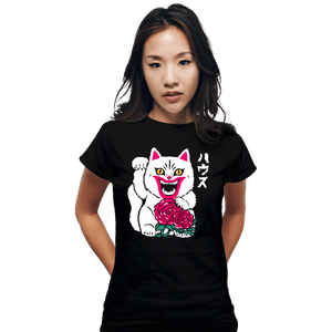 Daily_Deal_Shirts Fitted Shirts, Woman / Small / Black Lucky Hausu