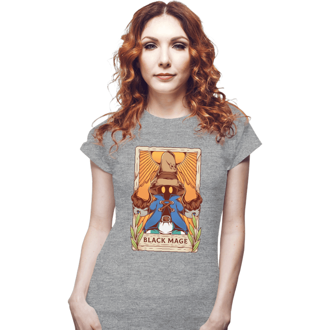 Secret_Shirts Fitted Shirts, Woman / Small / Sports Grey Black Mage Tarot Card