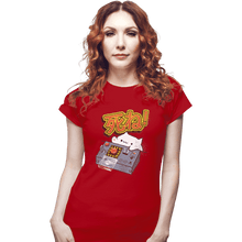 Load image into Gallery viewer, Shirts Fitted Shirts, Woman / Small / Red Doomsday Cat
