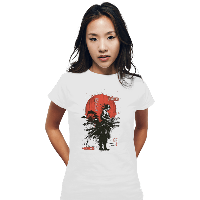 Daily_Deal_Shirts Fitted Shirts, Woman / Small / White Zoro Samurai Wano Kuni Arc