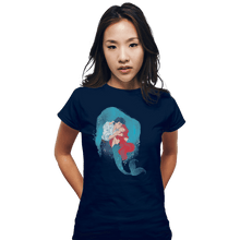 Load image into Gallery viewer, Shirts Fitted Shirts, Woman / Small / Navy Mermaid Kiss
