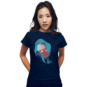 Shirts Fitted Shirts, Woman / Small / Navy Mermaid Kiss