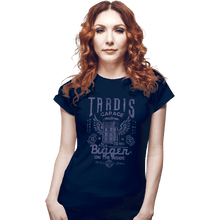 Load image into Gallery viewer, Daily_Deal_Shirts Fitted Shirts, Woman / Small / Navy Tardis Garage

