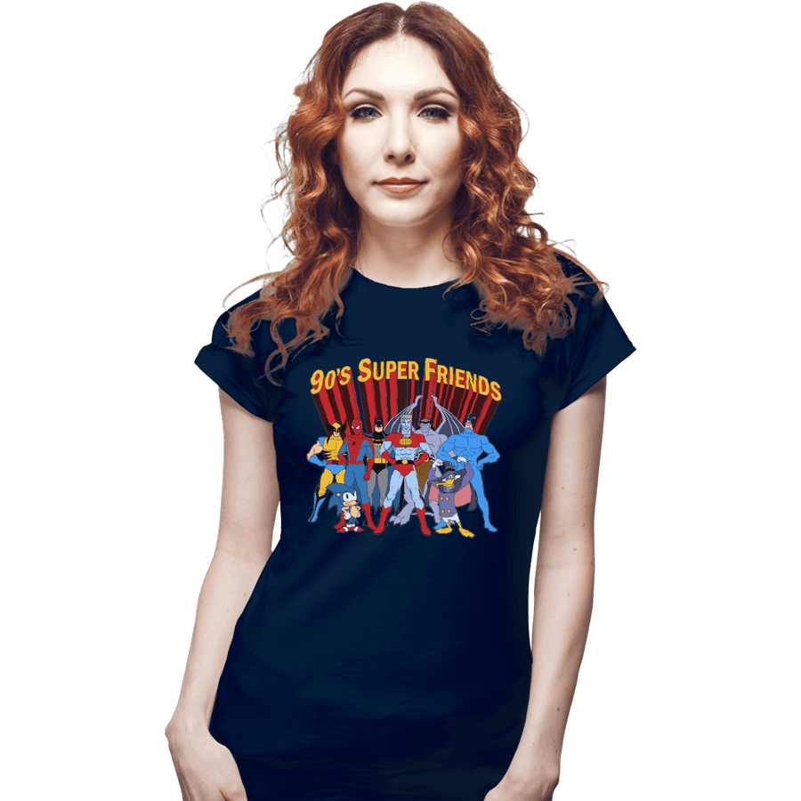 Shirts Fitted Shirts, Woman / Small / Navy 90s Super Friends