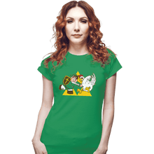 Load image into Gallery viewer, Shirts Fitted Shirts, Woman / Small / Irish Green Hylian Guy
