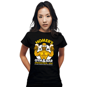 Shirts Fitted Shirts, Woman / Small / Black Homer's Gym