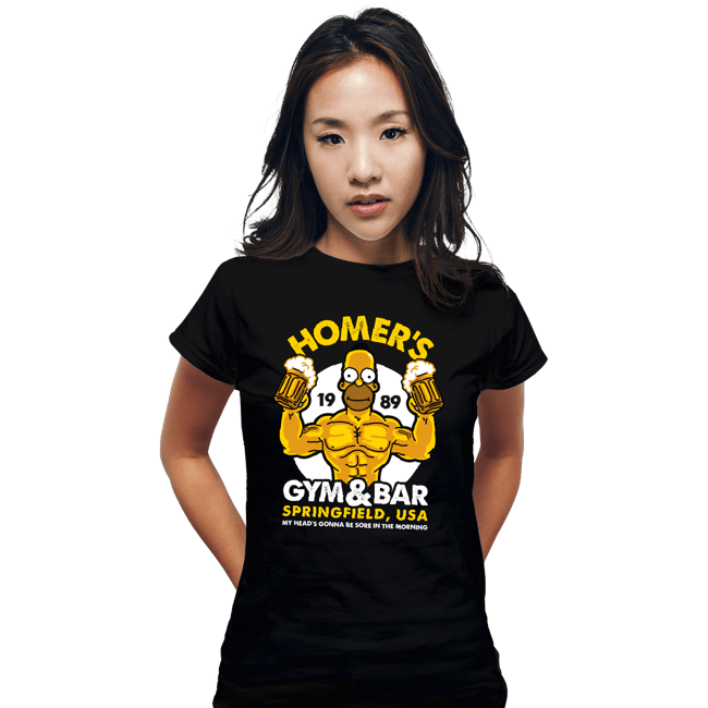 Shirts Fitted Shirts, Woman / Small / Black Homer's Gym