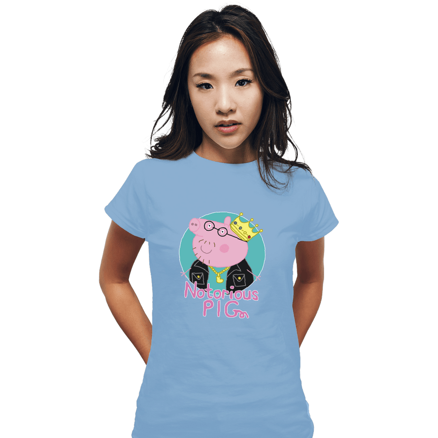 Shirts Fitted Shirts, Woman / Small / Powder Blue Notorious PIG