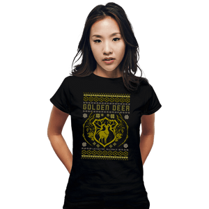 Shirts Fitted Shirts, Woman / Small / Black Golden Deer Sweater