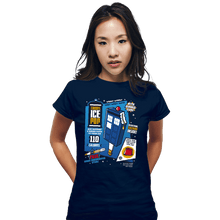 Load image into Gallery viewer, Shirts Fitted Shirts, Woman / Small / Navy Tardis Ice Pop
