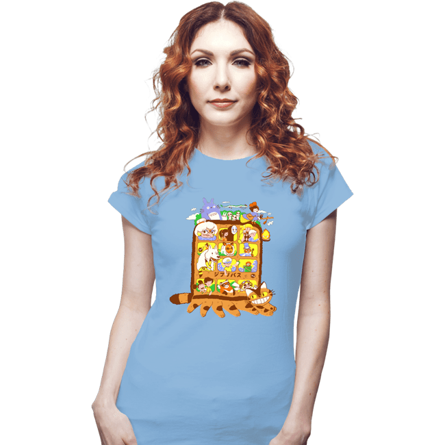 Daily_Deal_Shirts Fitted Shirts, Woman / Small / Powder Blue Anime Bus