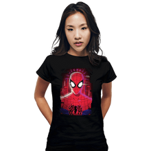 Load image into Gallery viewer, Daily_Deal_Shirts Fitted Shirts, Woman / Small / Black Glitch Peter Spider
