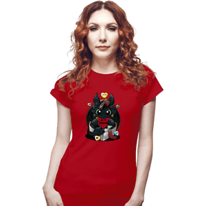 Daily_Deal_Shirts Fitted Shirts, Woman / Small / Red Be My Dragon