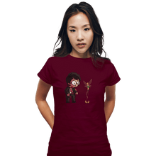 Load image into Gallery viewer, Shirts Fitted Shirts, Woman / Small / Maroon Snitch Wings
