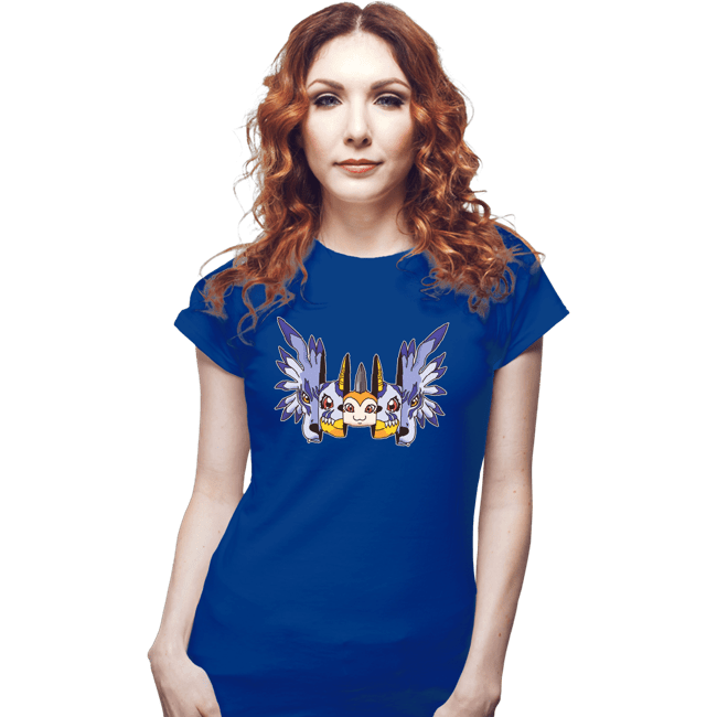 Daily_Deal_Shirts Fitted Shirts, Woman / Small / Royal Blue Digital Friendship