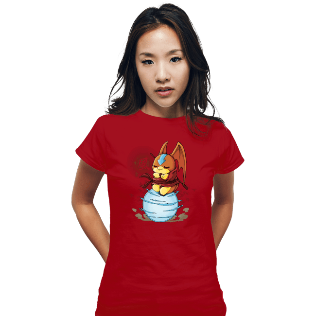 Daily_Deal_Shirts Fitted Shirts, Woman / Small / Red Digi Air Bending