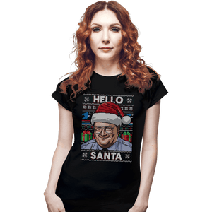 Shirts Fitted Shirts, Woman / Small / Black Hello Santa