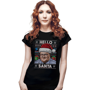 Shirts Fitted Shirts, Woman / Small / Black Hello Santa