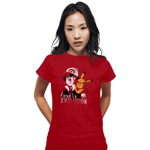 Shirts Fitted Shirts, Woman / Small / Red Viva La Evolucion