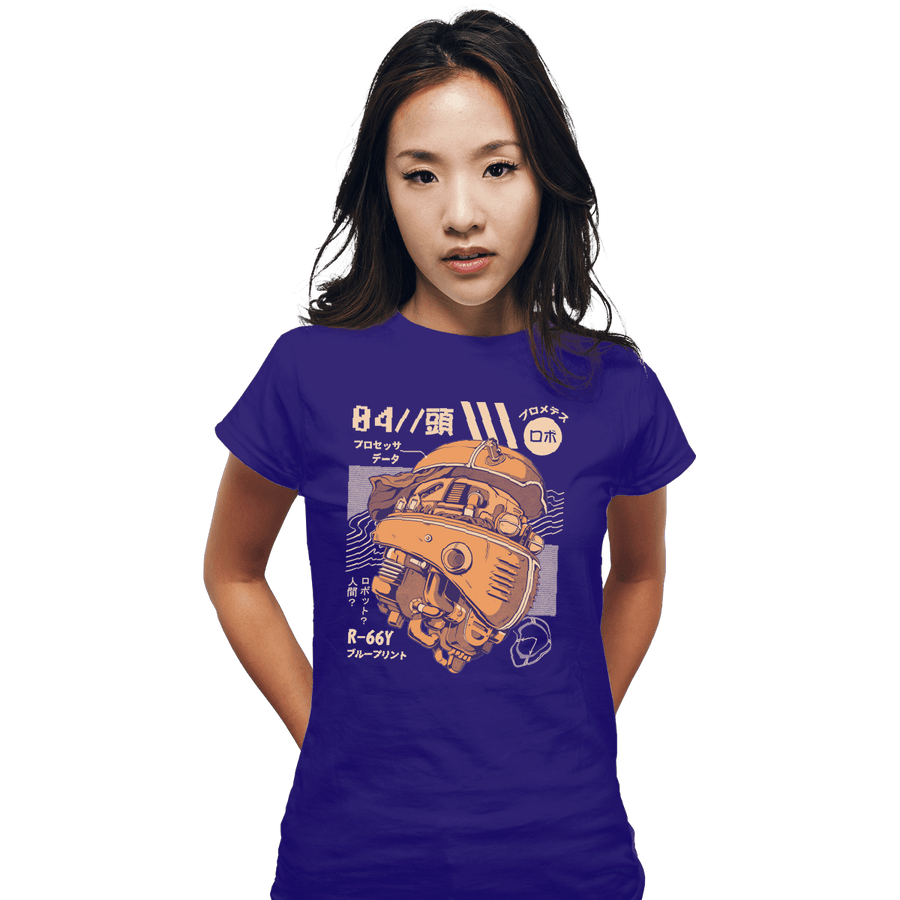 Shirts Fitted Shirts, Woman / Small / Violet Robo Head