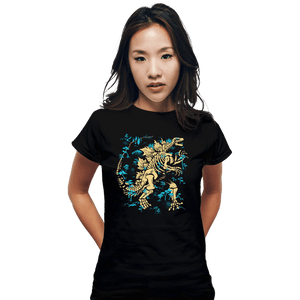 Daily_Deal_Shirts Fitted Shirts, Woman / Small / Black Kaiju Fossils