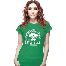 Load image into Gallery viewer, Daily_Deal_Shirts Fitted Shirts, Woman / Small / Irish Green Protect Our Forest
