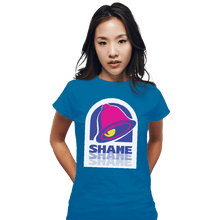 Load image into Gallery viewer, Shirts Fitted Shirts, Woman / Small / Sapphire Taco Shame
