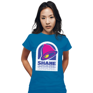 Shirts Fitted Shirts, Woman / Small / Sapphire Taco Shame