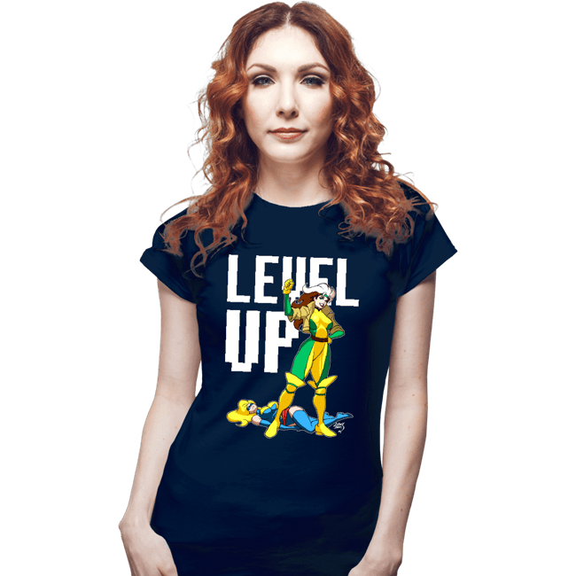 Daily_Deal_Shirts Fitted Shirts, Woman / Small / Navy Rogue Level Up