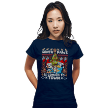 Load image into Gallery viewer, Daily_Deal_Shirts Fitted Shirts, Woman / Small / Navy Santa Paws Bluey Sweater
