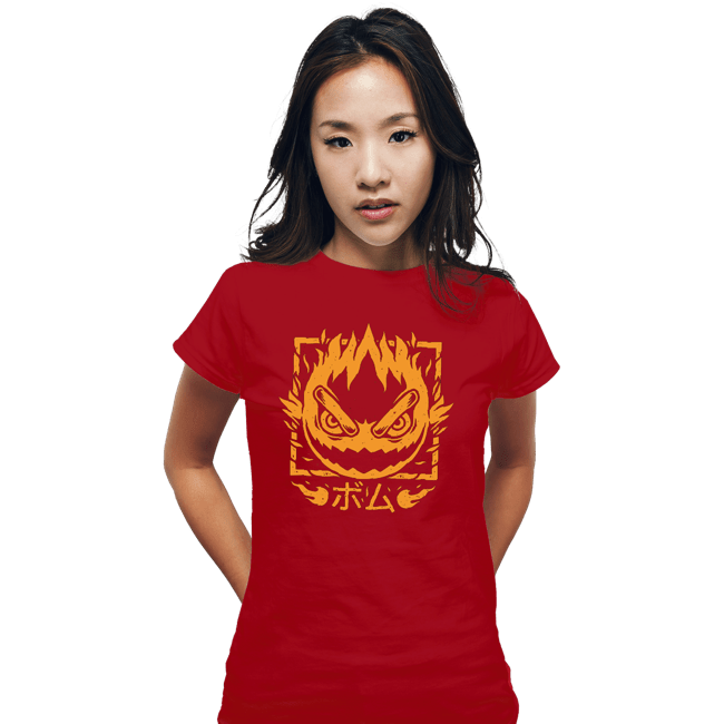 Shirts Fitted Shirts, Woman / Small / Red Fireball Bomb