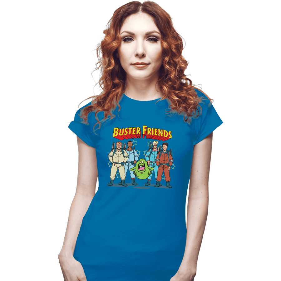 Shirts Fitted Shirts, Woman / Small / Sapphire Buster Friends