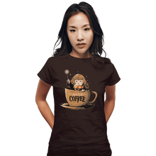 Load image into Gallery viewer, Shirts Fitted Shirts, Woman / Small / Black Accio Coffee
