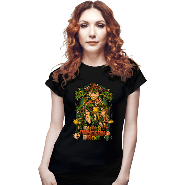 Secret_Shirts Fitted Shirts, Woman / Small / Black Super Dungeon Bros!