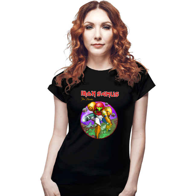 Daily_Deal_Shirts Fitted Shirts, Woman / Small / Black Iron Samus