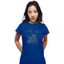 Load image into Gallery viewer, Shirts Fitted Shirts, Woman / Small / Royal Blue Trojan Rabbit
