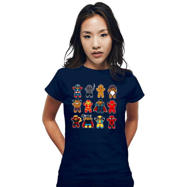 Daily_Deal_Shirts Fitted Shirts, Woman / Small / Navy Ginger Heroes
