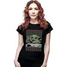 Load image into Gallery viewer, Shirts Fitted Shirts, Woman / Small / Black Baby Yoda Ugly Sweater
